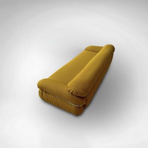 Sesann yellow bouclé 3 seater sofa by Gianfranco Frattini for Cassina