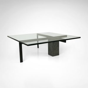 KW1 glass, metal and granite coffee table by Hank Kwint for Metaform 1980s