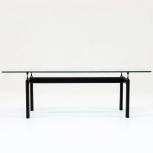 LC6 glass and metal dining table by Le Corbusier et al. for Cassina 1990s
