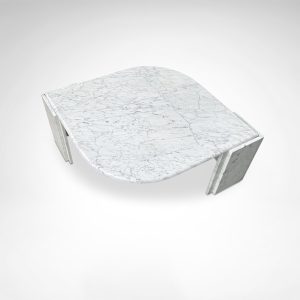 Carrara marble teardrop coffee table Germany 1980s
