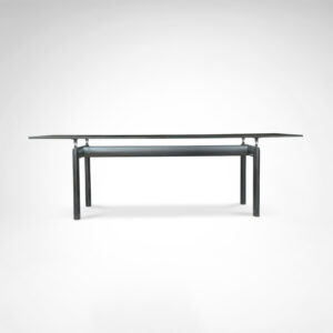 LC6 glass and metal dining table by Le Corbusier et al. for Cassina 1990s