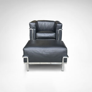 LC2 armchair and ottoman by Le Corbusier et al. for Cassina 1990s