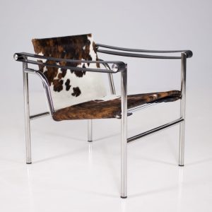 Early number LC1 ponyskin armchair by Le Corbusier et al for Cassina 1970s, set of 2