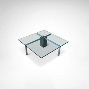 KW1 glass, metal and granite coffee table by Hank Kwint for Metaform 1980s