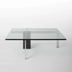 KW1 glass, metal and granite coffee table by Hank Kwint for Metaform 1980s