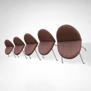 771 Language dining chairs by Joseph André Motte for Steiner France 1950s, set of 5