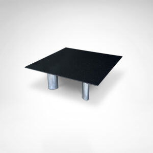 Star Galaxy granite and brushed metal postmodern coffee table by Draenert Germany 1980s