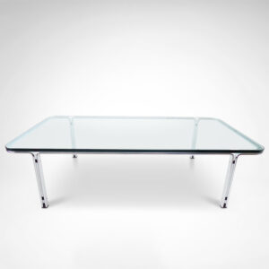 T112 steel and glass coffee table by Horst Bruning for Kill International 1970s